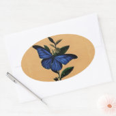 Sticker Ovale Papillon Bleu (Enveloppe)