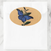 Sticker Ovale Papillon Bleu (Sac)