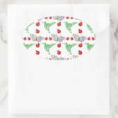 Sticker Ovale Papillon, colibri et Motif de coccinelle (Sac)