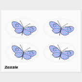 Sticker Ovale Papillon cosmique (Feuille)