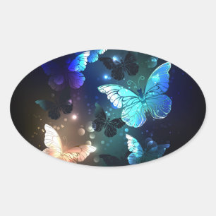 Sticker Ovale Papillon de nuit