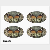 Sticker Ovale Papillon gothique vintage (Feuille)