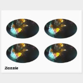 Sticker Ovale Papillon lumineux et papillons de nuit (Feuille)