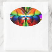 Sticker Ovale Papillon psychédélique Fractal (Sac)