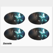 Sticker Ovale Papillons de nuit (Feuille)