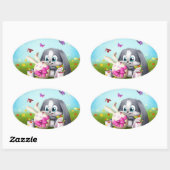 Sticker Ovale Pâques (Feuille)