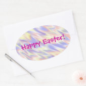 Sticker Ovale Pâques bleu flamand (Enveloppe)