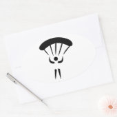 Sticker Ovale Parachute de parachute (Enveloppe)