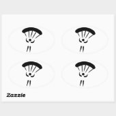 Sticker Ovale Parachute de parachute (Feuille)