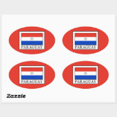 Sticker Ovale Paraguay (Feuille)