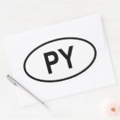 Sticker Ovale Paraguay "PY" (Enveloppe)