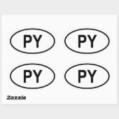 Sticker Ovale Paraguay "PY" (Feuille)