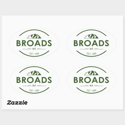Sticker Ovale Parc national Broads (Feuille)