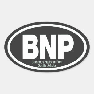 Sticker Ovale Parc national de bad-lands