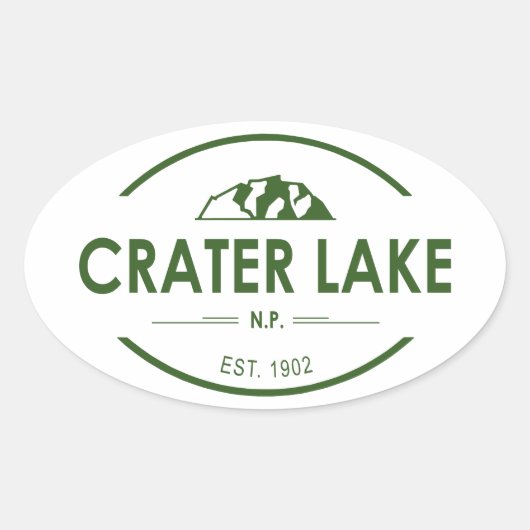 Sticker Ovale Parc national de Crater Lake (Devant)