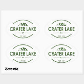 Sticker Ovale Parc national de Crater Lake (Feuille)