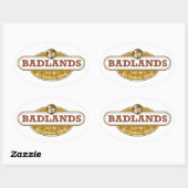 Sticker Ovale Parc national des Badlands (Feuille)