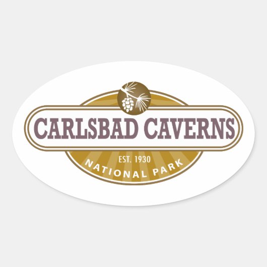 Sticker Ovale Parc national des Cavernes Carlsbad (Devant)