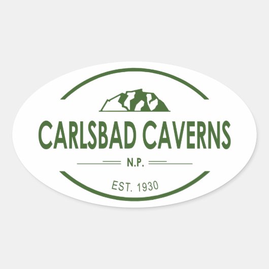 Sticker Ovale Parc national des Cavernes Carlsbad (Devant)