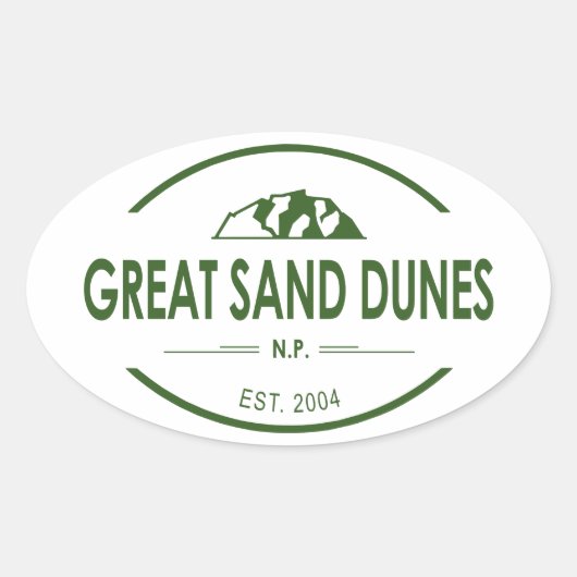 Sticker Ovale Parc national des Dunes de sable (Devant)