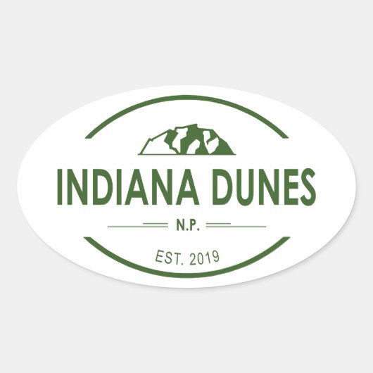 Sticker Ovale Parc national des dunes d'Indiana (Devant)