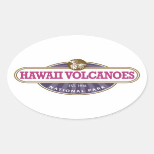 Sticker Ovale Parc national des volcans d'Hawaii