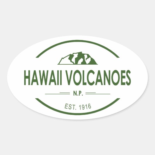Sticker Ovale Parc national des volcans d'Hawaii (Devant)