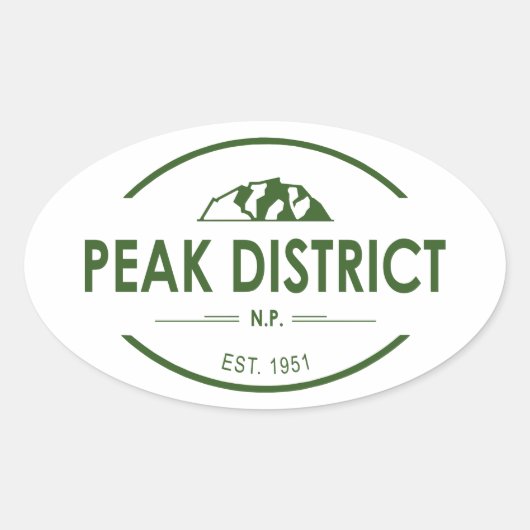Sticker Ovale Parc national du district de Peak (Devant)