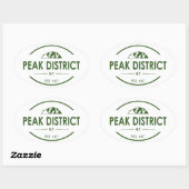 Sticker Ovale Parc national du district de Peak (Feuille)