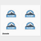 Sticker Ovale Parc national du Glacier (Feuille)