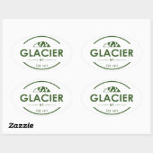 Sticker Ovale Parc national du Glacier (Feuille)