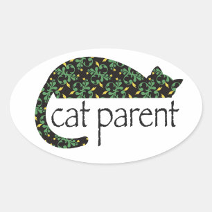 Sticker Ovale Parent du chat