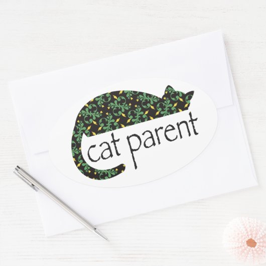Sticker Ovale Parent du chat (Enveloppe)