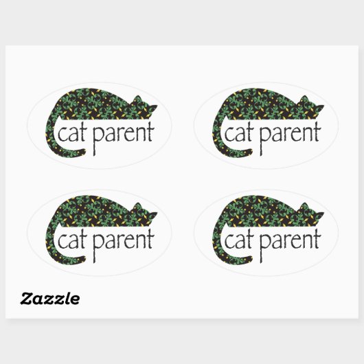 Sticker Ovale Parent du chat (Feuille)