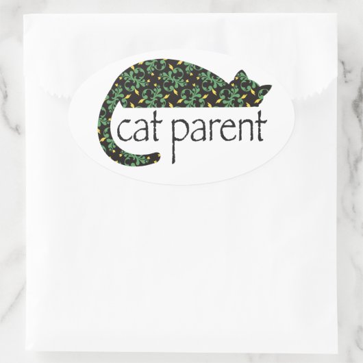 Sticker Ovale Parent du chat (Sac)