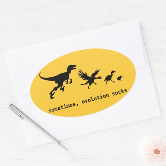 Sticker Ovale Parfois, l'évolution craint (Enveloppe)