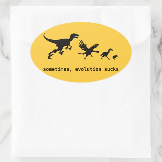 Sticker Ovale Parfois, l'évolution craint (Sac)