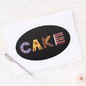 Sticker Ovale Parfum de gâteau à base de viennoiseries, stratifi (Enveloppe)