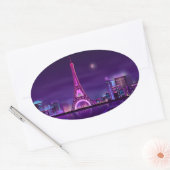 Sticker Ovale Paris at night (Enveloppe)