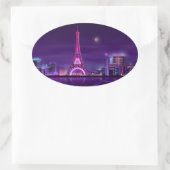Sticker Ovale Paris at night (Sac)
