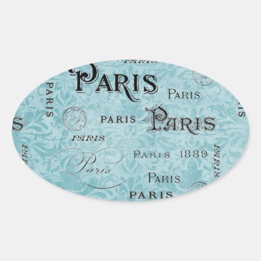 Sticker Ovale Paris | Damas bleues (Devant)