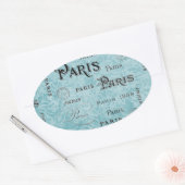 Sticker Ovale Paris | Damas bleues (Enveloppe)