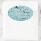 Sticker Ovale Paris | Damas bleues (Sac)