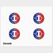 Sticker Ovale Paris France (Feuille)