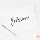 Sticker Ovale Parisienne, fille parisienne (Enveloppe)