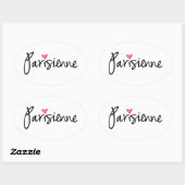 Sticker Ovale Parisienne, fille parisienne (Feuille)