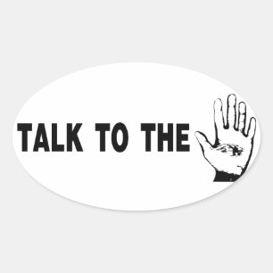 Sticker Ovale Parler À La Main