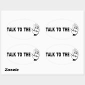 Sticker Ovale Parler À La Main (Feuille)