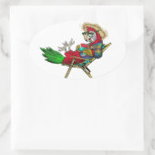 Sticker Ovale Parrot Beach (Sac)