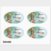 Sticker Ovale Parti Tropical Tiki (Feuille)